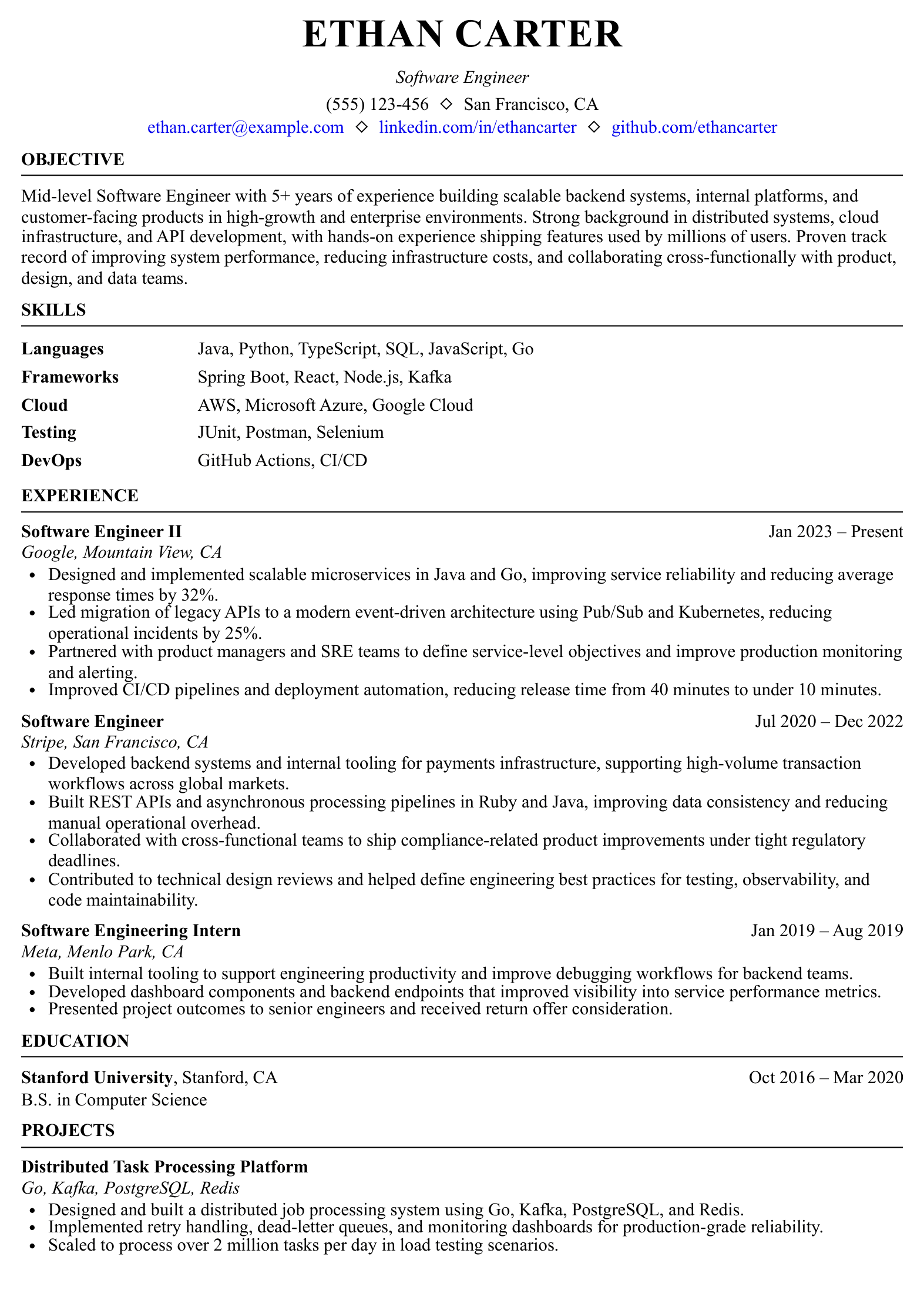 Tailored resume preview